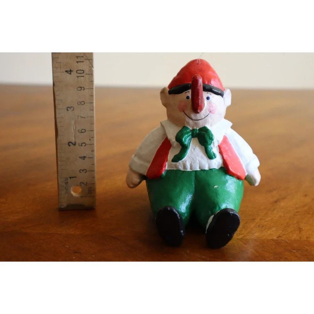 Vintage PINOCCHIO Elf Ornament Dept 56 Paper-mâché Long Nose Christmas ~4.5